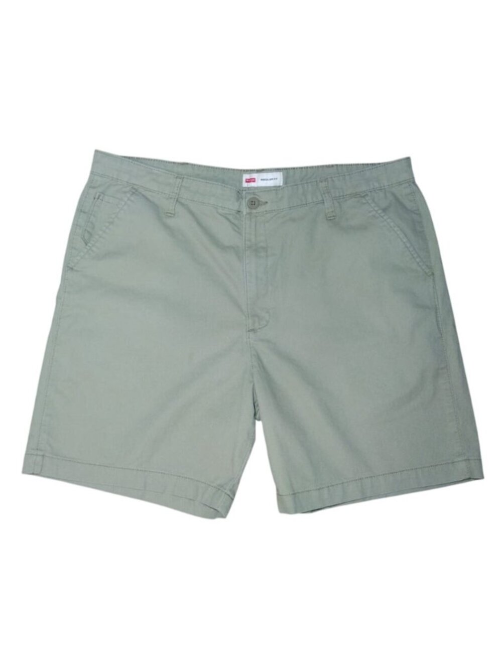Wrangler Mens Beige Regular Fit Casual Shorts Size 38 Cotton Blend Flat Front.